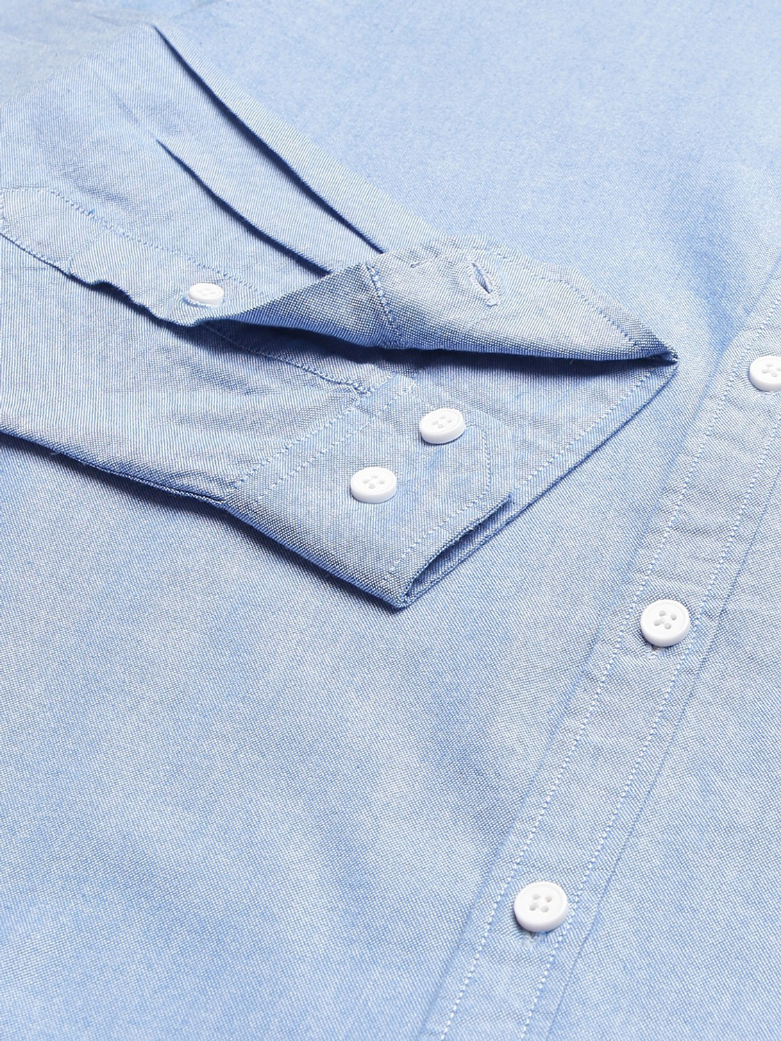 Image of THOMAS SCOTT Men Solid Casual Blue Shirt