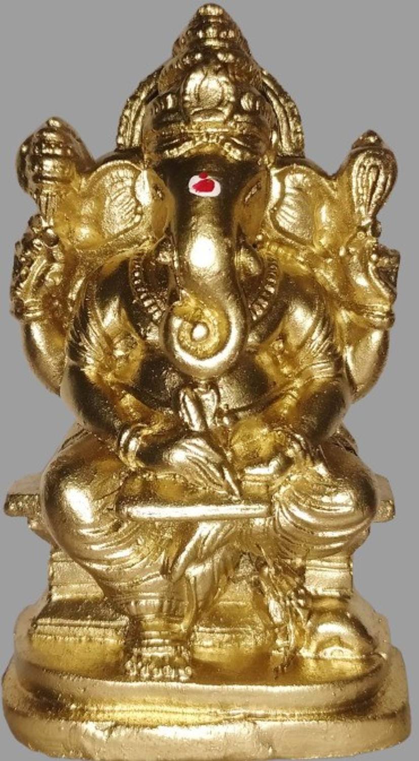 tskutty WRITING GANESHA / GANAPATHI / GANPATI / WRITING VINAYAGA - 8 CM HEIGHT Decorative Showpiece - 8 cm