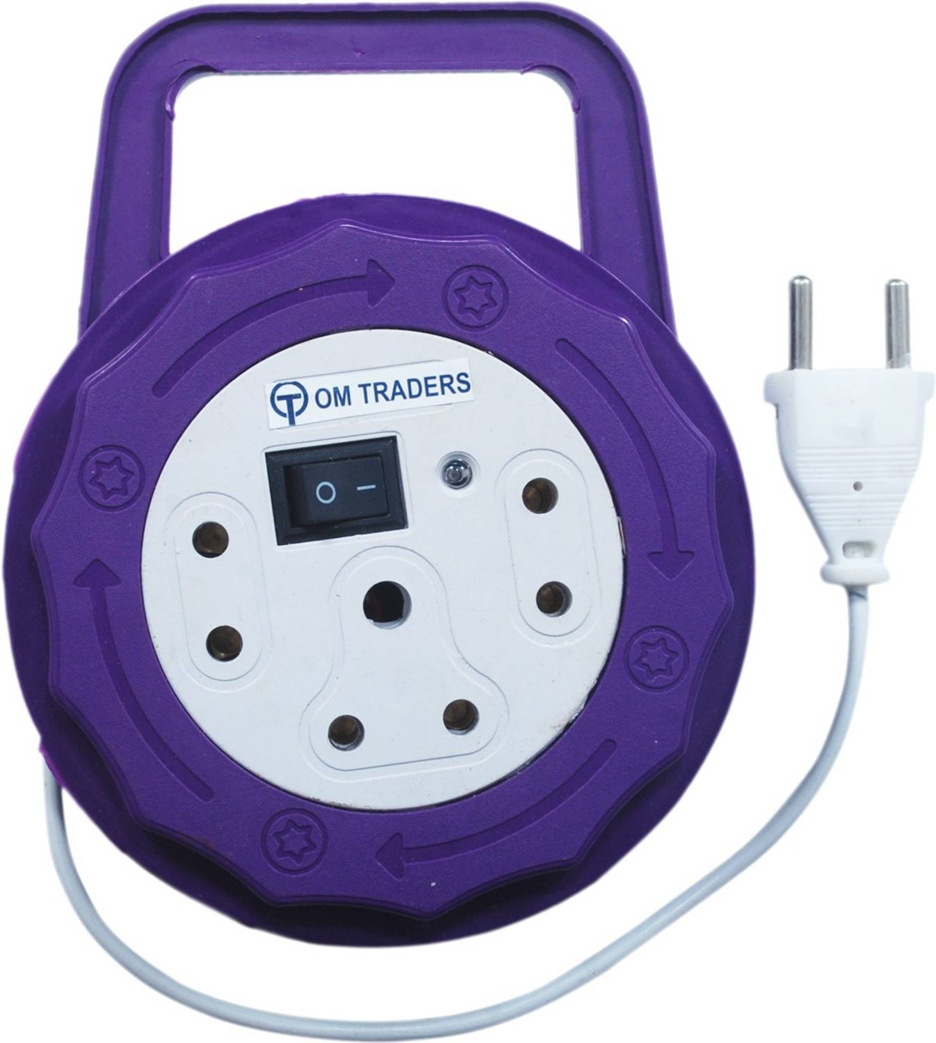 Om Traders Wheel (Charkhari) Extension Cord 3 Socket Board (BLUE