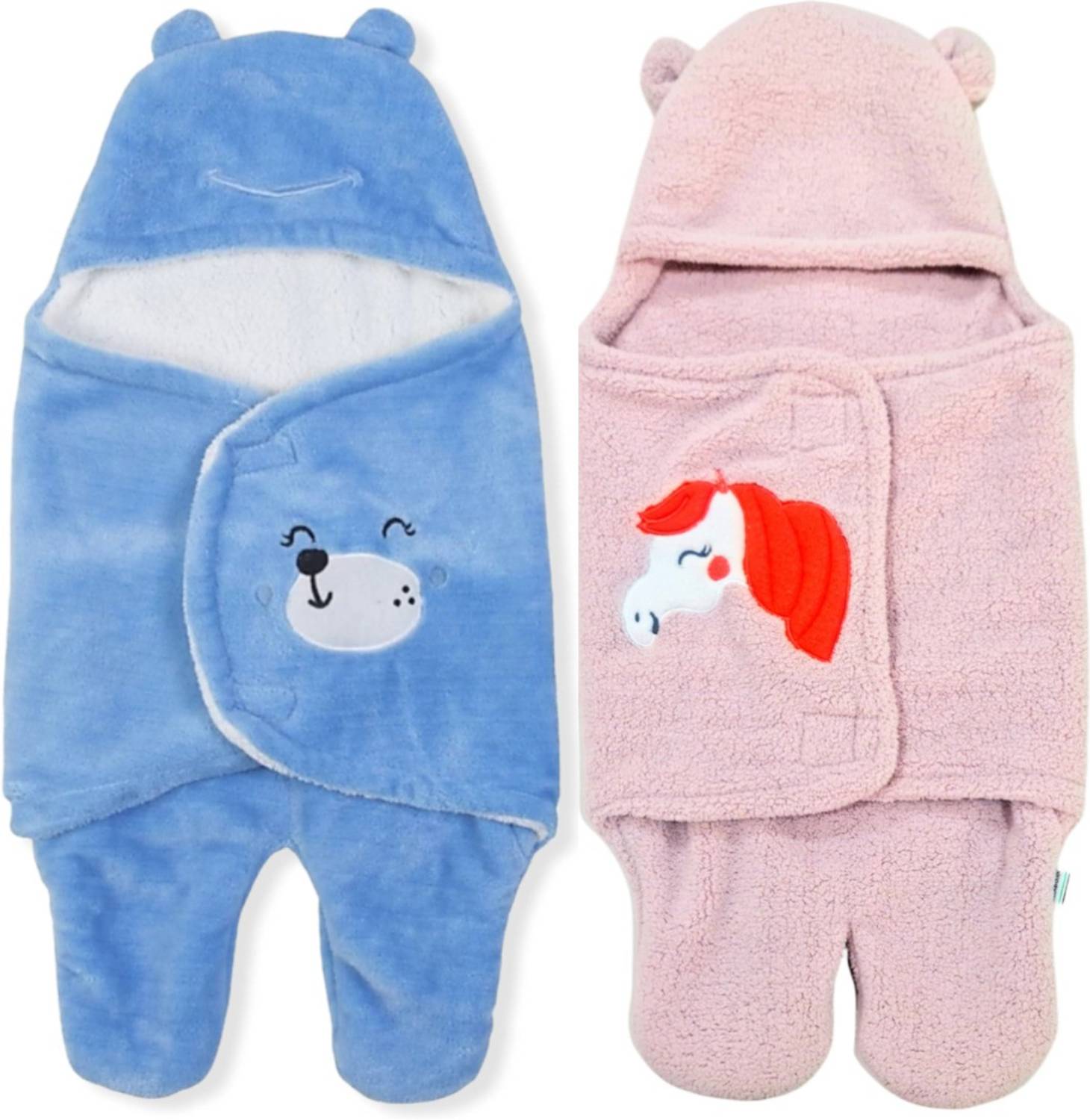 BABY ZONE Embroidered Crib Hooded Baby Blanket for  AC Room