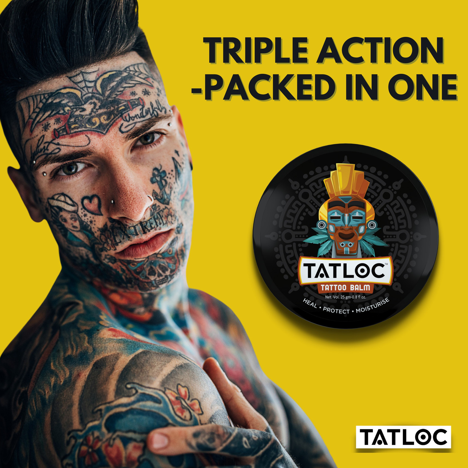 Image of Tatloc Tattoo Aftercare Healing Balm, Cream & Ointment with Vitamin A&D (100% Natural)