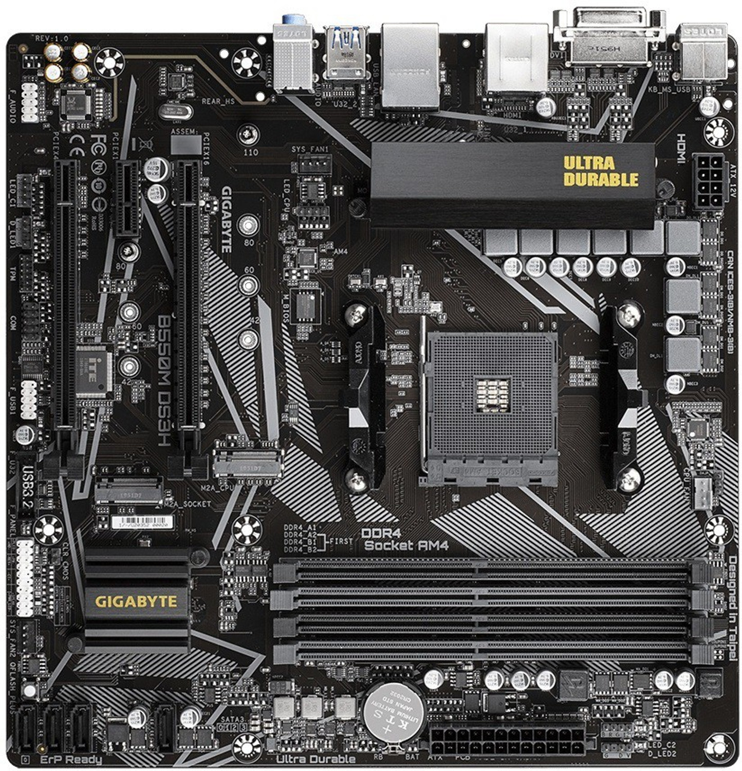 Image of GIGABYTE B550M DS3H AM4Socket Micro-ATX AMD B550 Chipset DDR4 Motherboard for Desktop