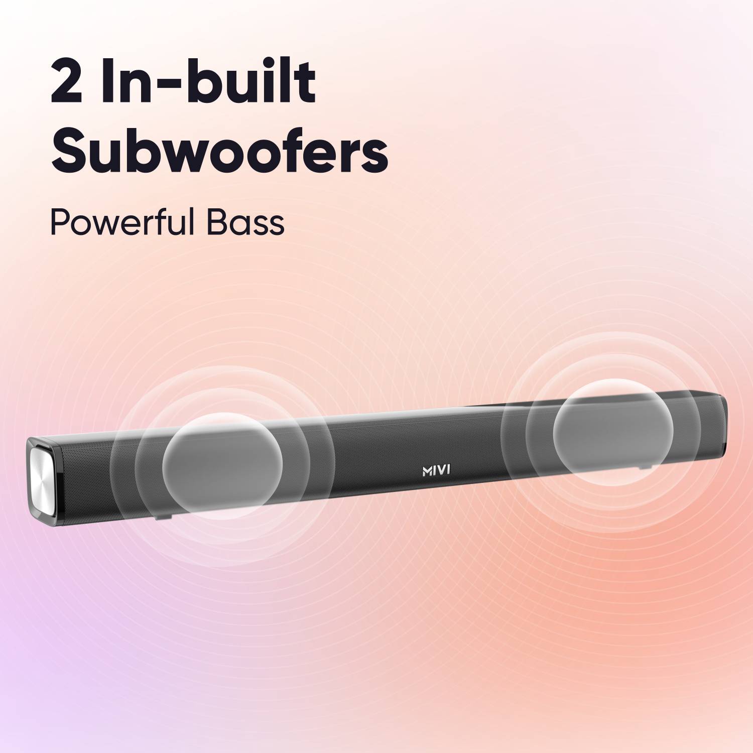 Mivi Fort S60 60W Bluetooth Soundbar with 2 Subwoofers - Image 5
