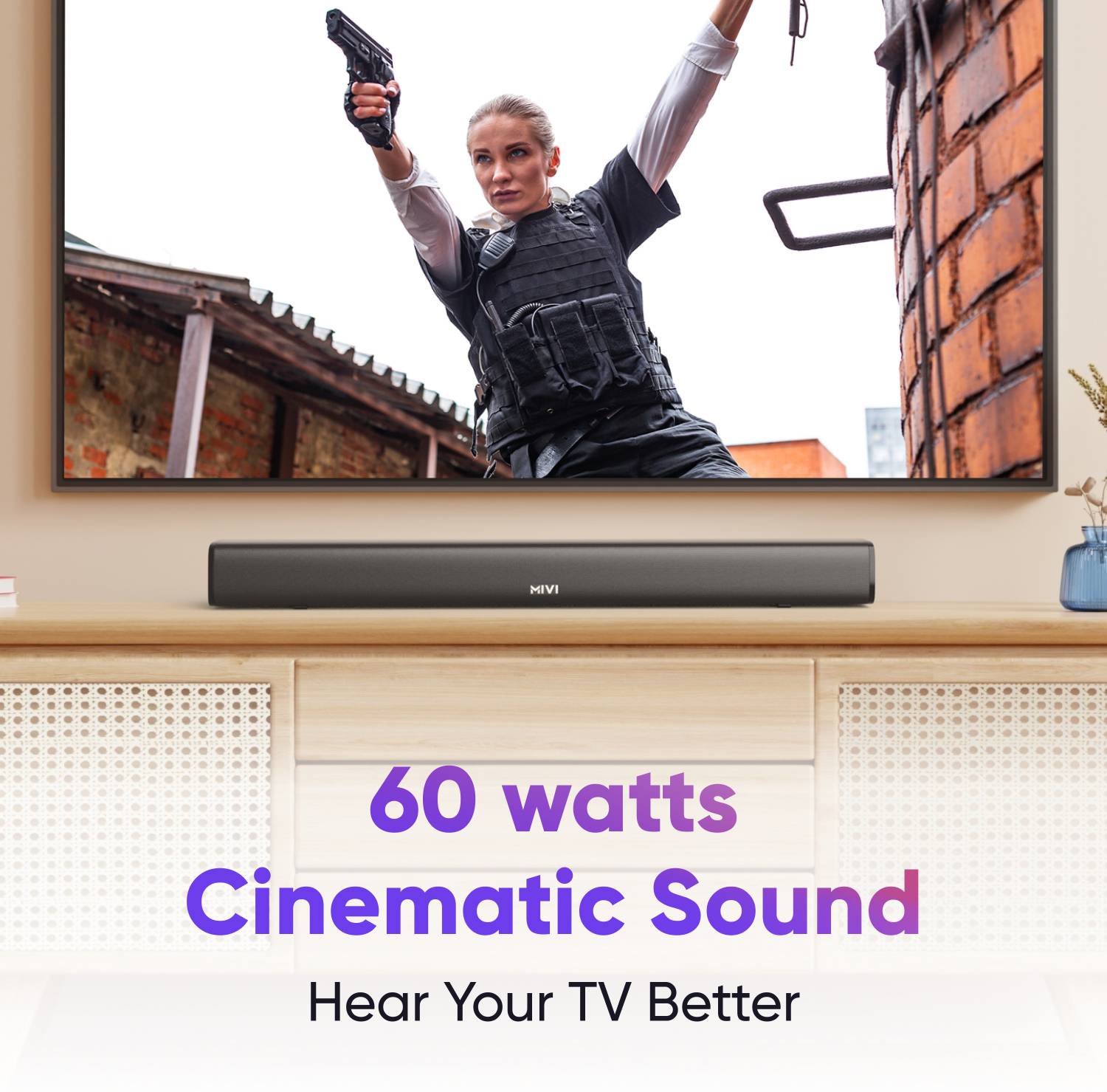 Mivi Fort S60 60W Bluetooth Soundbar with 2 Subwoofers - Image 2