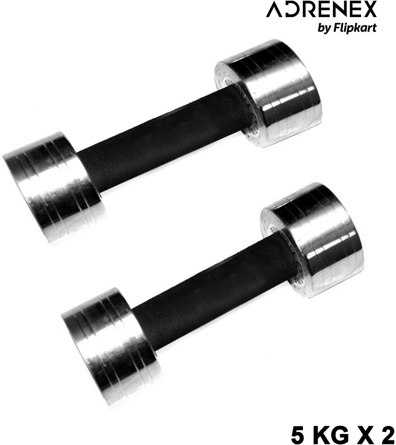 Image of Adrenex Fixed Steel Dumbbell 5 Kg X 2 Fixed Weight Dumbbell