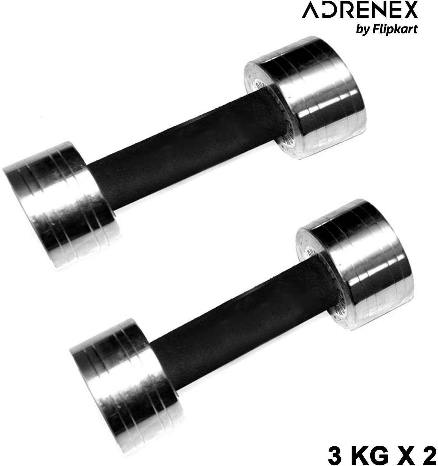 Image of Adrenex Fixed Steel Dumbbell 3 Kg X 2 Fixed Weight Dumbbell