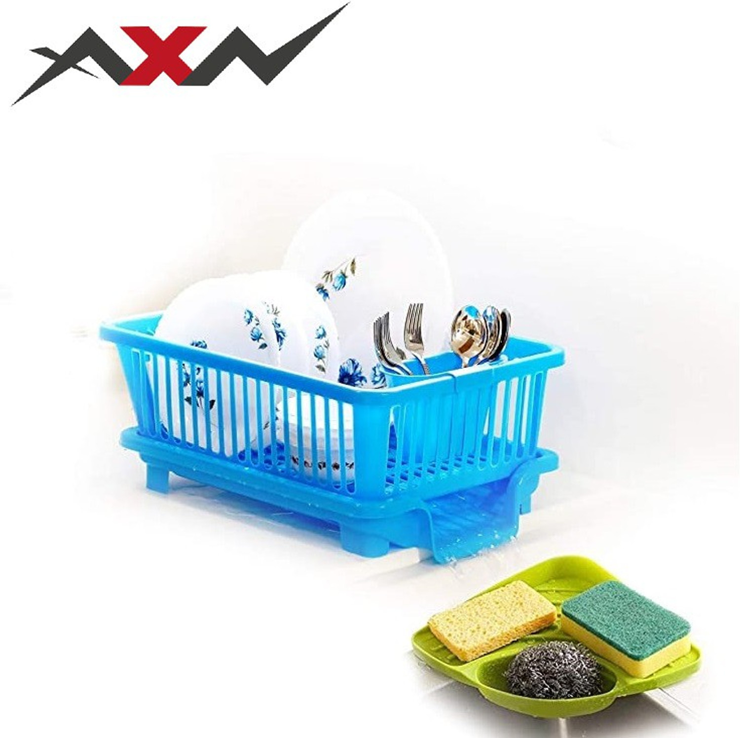 Image of AXN Dish Drainer Kitchen Rack Plastic Popular Combo Kitchen Sink Organizer & 3 in 1 Kitchen Sink dish drainer rack
