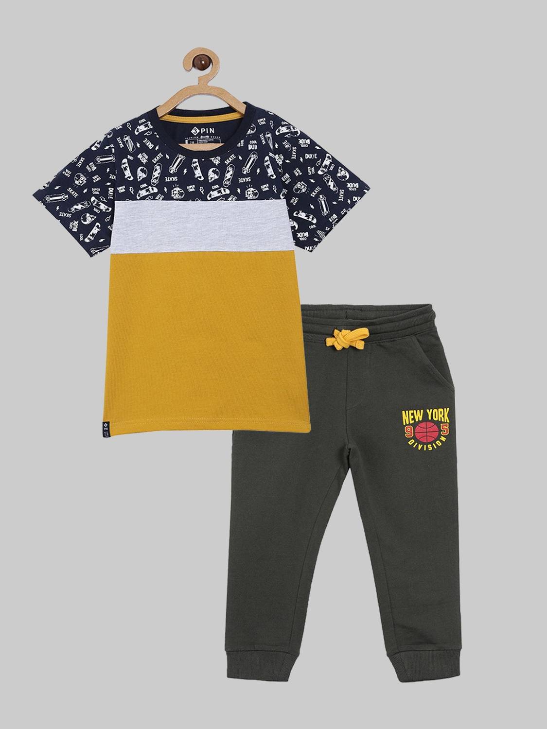 3Pin Boys Casual T-shirt Track Pants