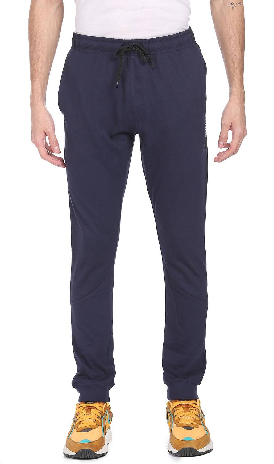 Arrow Sport Solid Men Dark Blue Track Pants