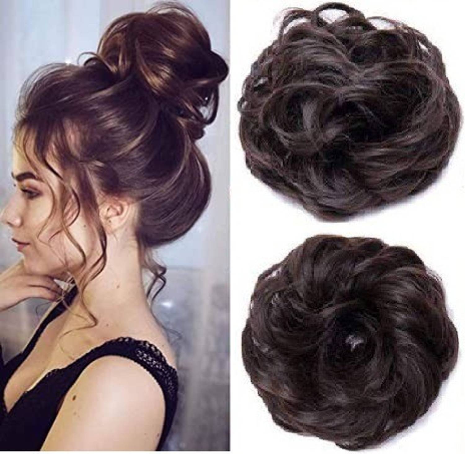 BeatStock Juda Bun For Women And Girls For Messy Bun In Natural Brown Color 20 Grams Hair Extension