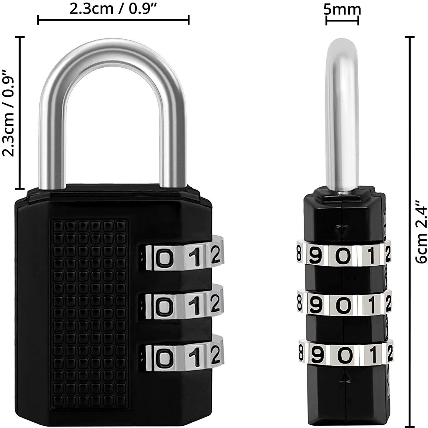 Image of PuthaK Padlock 3 Digit Combination Lock (Pack of 3) Combination Lock