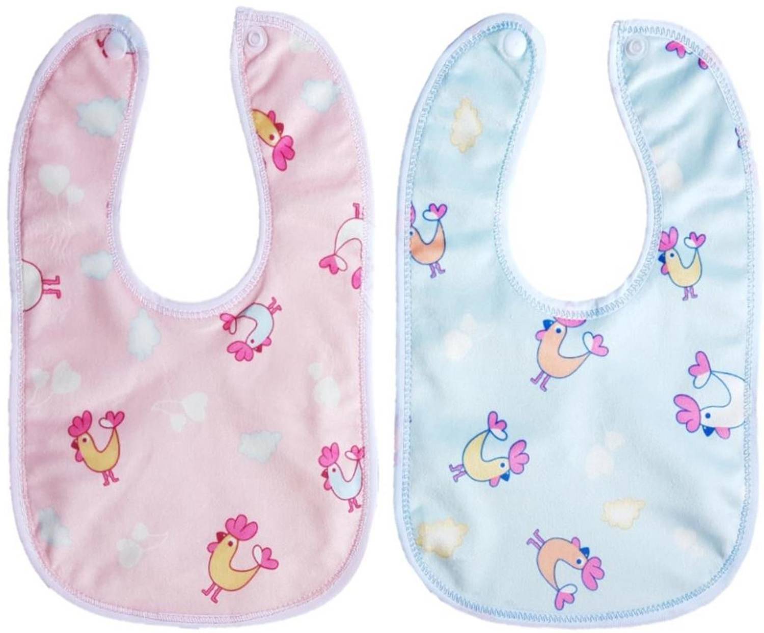 BRANDONN Multi-Colour Cotton Bibs With Pvc Pasting - Set of 2