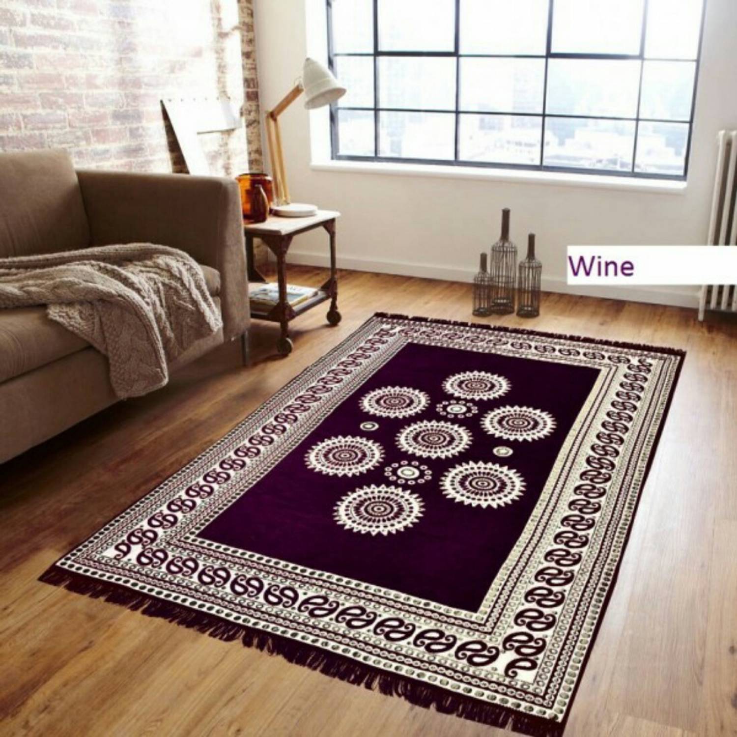 Bhoriaprints 121 cm  X 183 cm Cotton Carpet