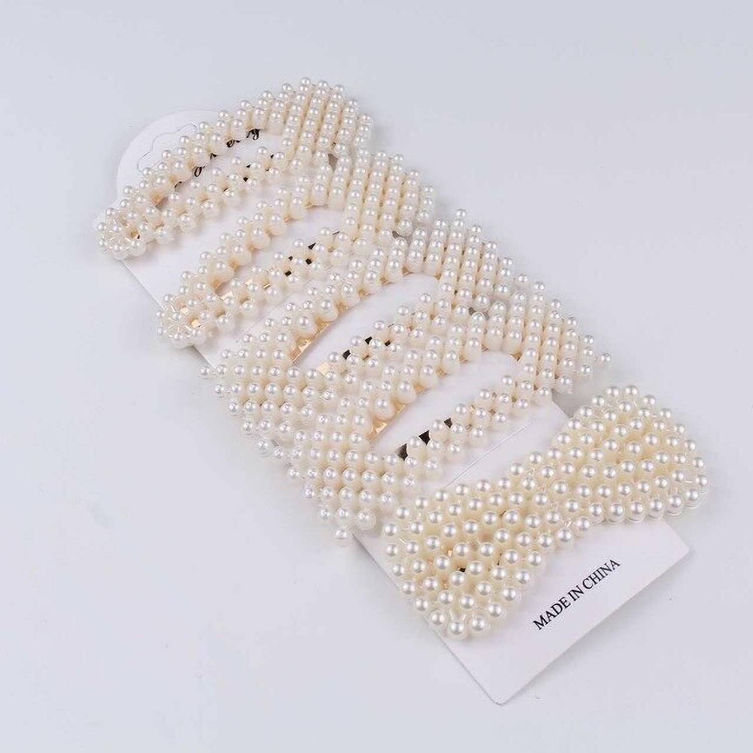 barakath 5 Pack Pearl Hair Clips Large Hair Pins Barrette Ties for Women Girls Hair Clip