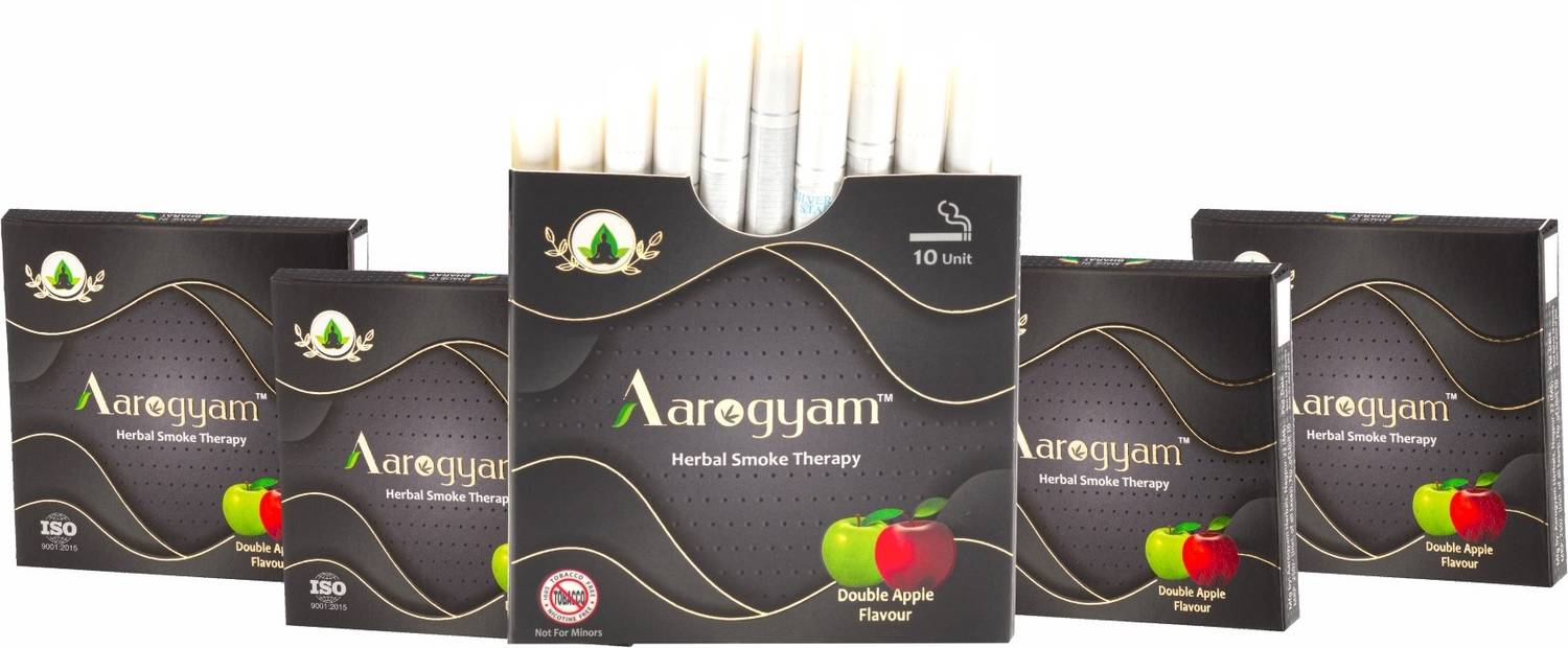Aarogyam Herbals Tobacco & Nicotine Free Cigarette for Relieve Stress (Double Apple Flavour) Smoking Cessations