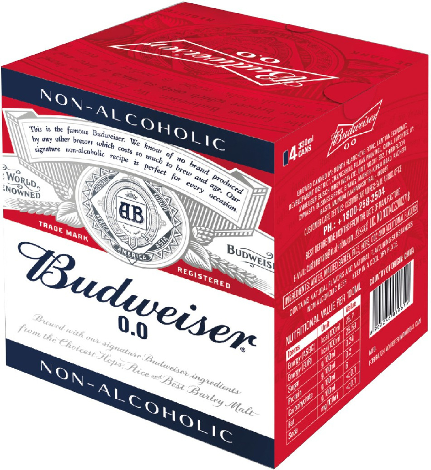Image of Budweiser 0.0 Non Alcoholic Beer Can