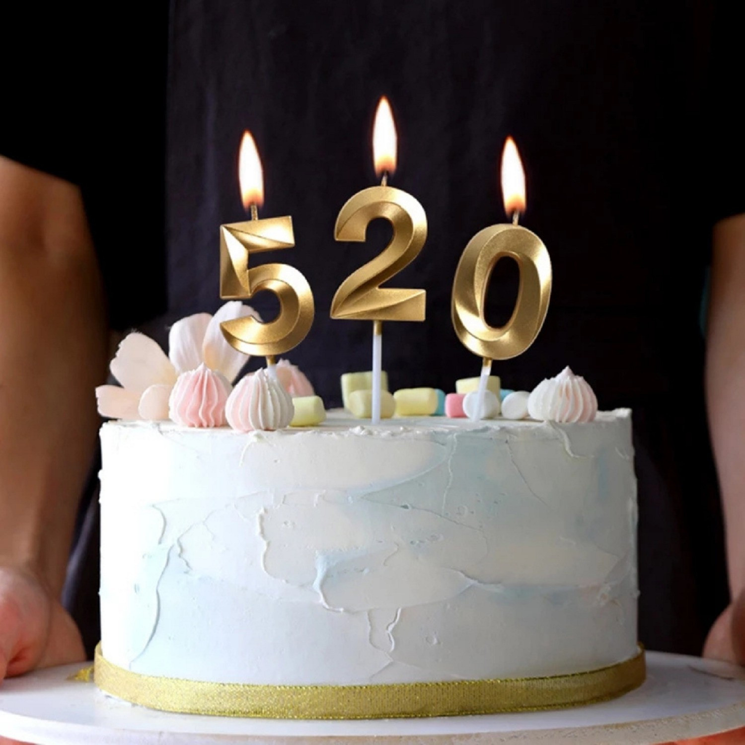 Image of Party Decorz Number 0 Metallic Gold Candle / Zero Number Candle For Cake Decoration Candle