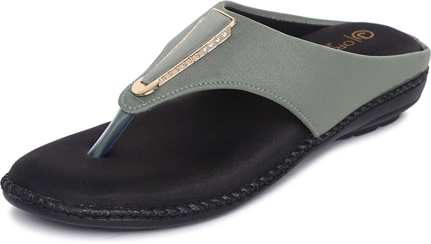 ORTHO JOY Women Wedges Sandal (Green , 5)
