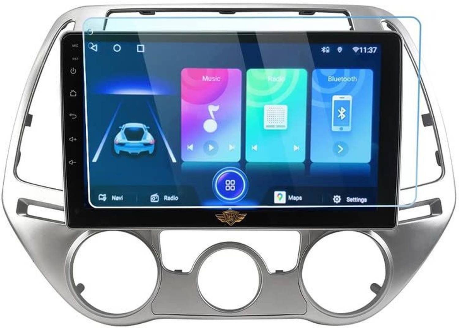 ATEEN Nano Glass for 9" inch Nano Tempered Glass /Touch Screen Navigation Car Transparent Display /Screen Protector Display Monitor Glass for Hyundai I20 Manual AC Double DIN Car Android Music System[For After Market Car Stereo]