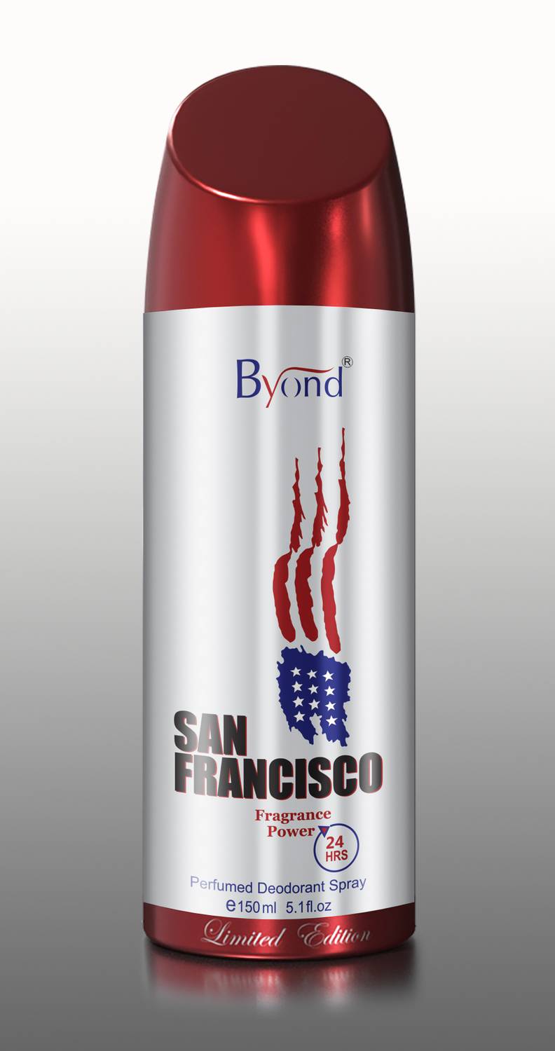 Byond SAN FRANCISCO REFRESHING ROMANTIC LONG LASTING PERFUME SKIN FRIENDLY BODY Deodorant Spray - For Men & Women