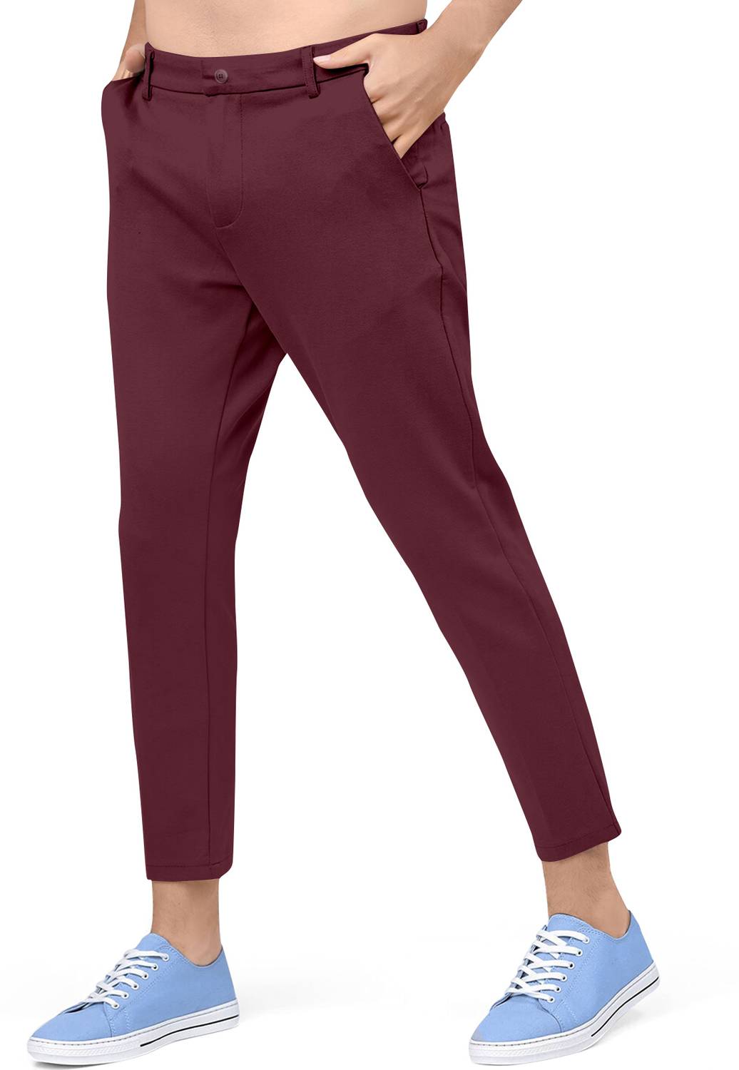 BAPASITARAM ENTERPRISE Regular Fit Men Maroon Trousers