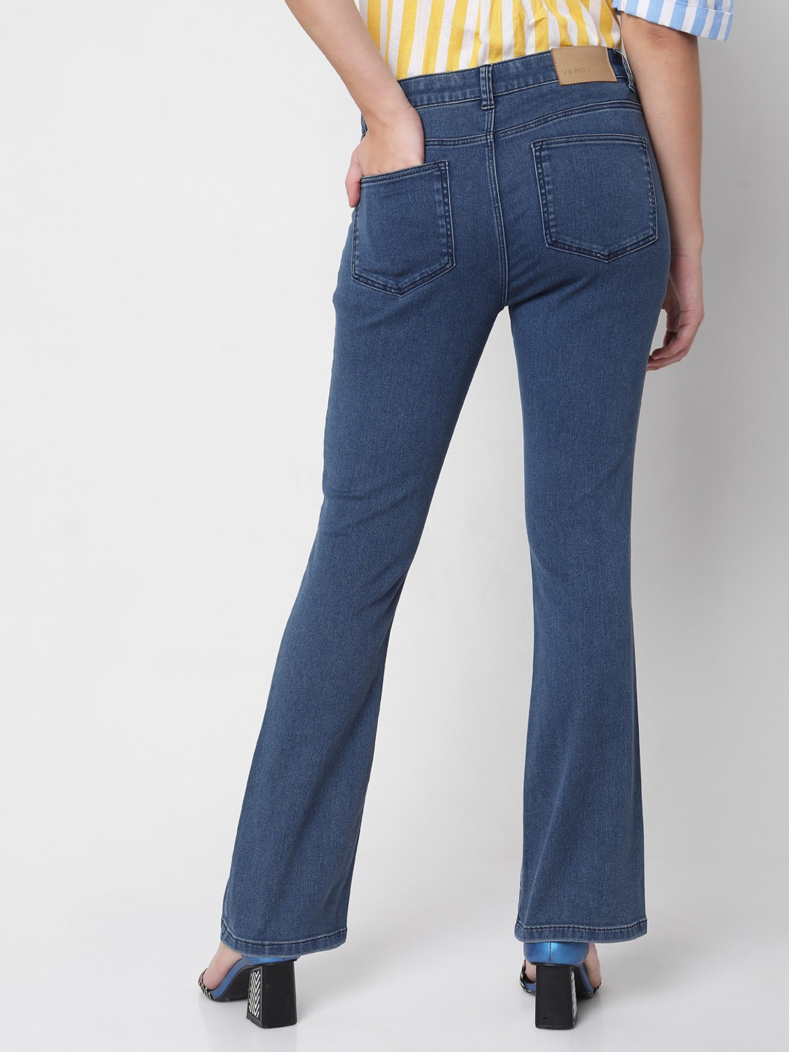 Image of VERO MODA Flared Women Blue Jeans
