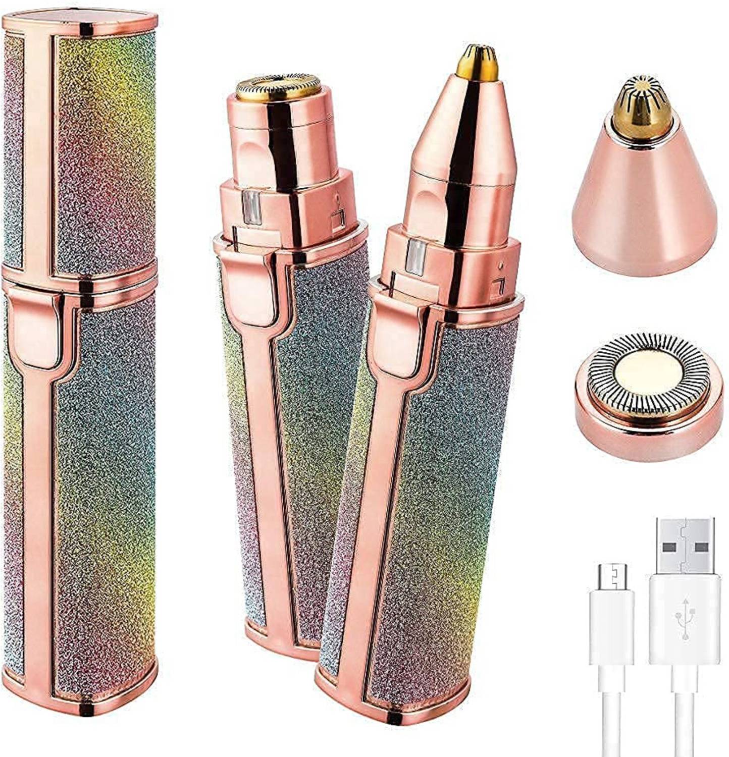Callun Rechargeable Painless 2In1 Head Hair Remover Shaver For Women's With LED Light Trimmer 180 min  Runtime 2 Length Settings