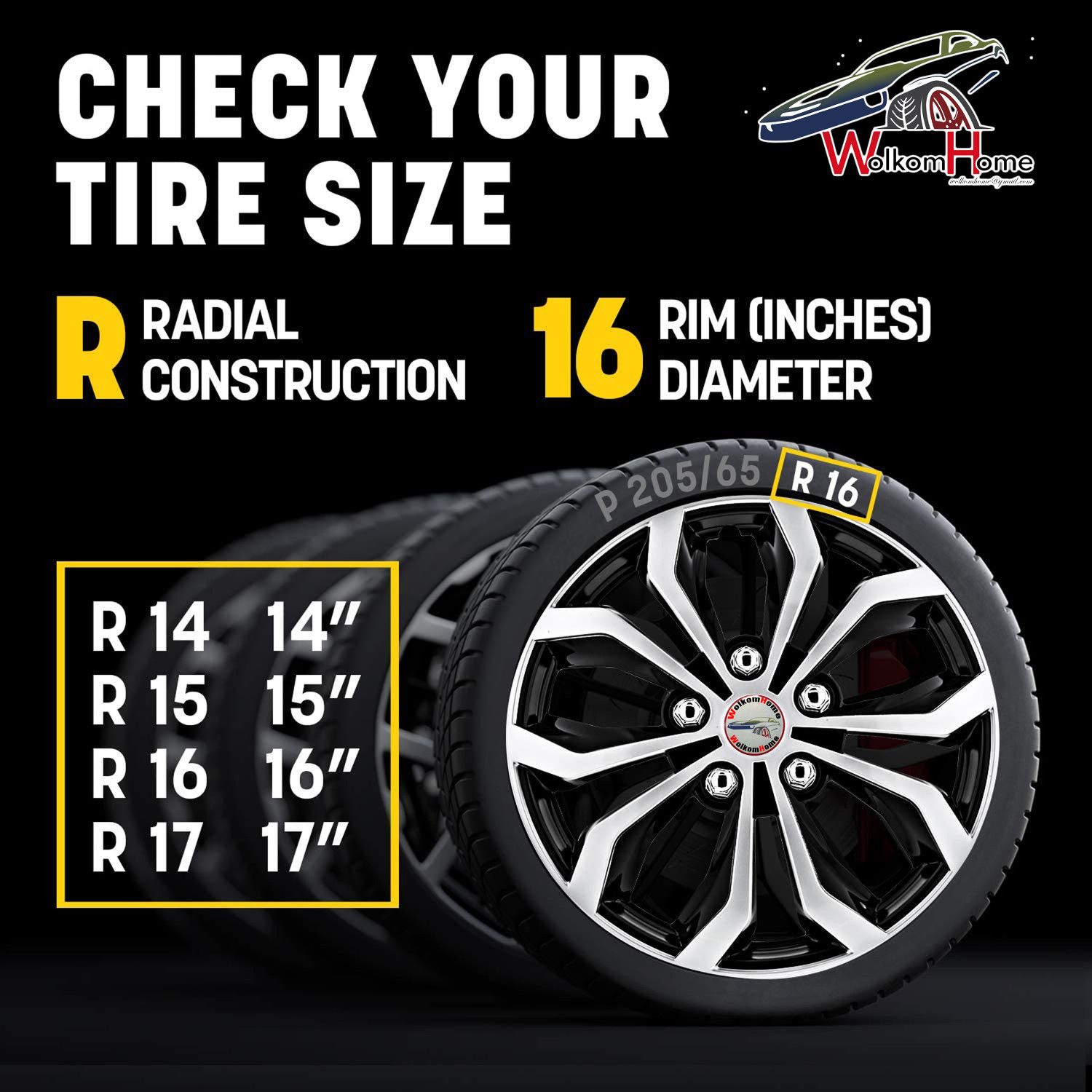 Image of WolkomHome Car Wheel cap, Hub Cap Wheelcover 16 Inch Wheel Cover Wheel Cover For Mahindra Bolero