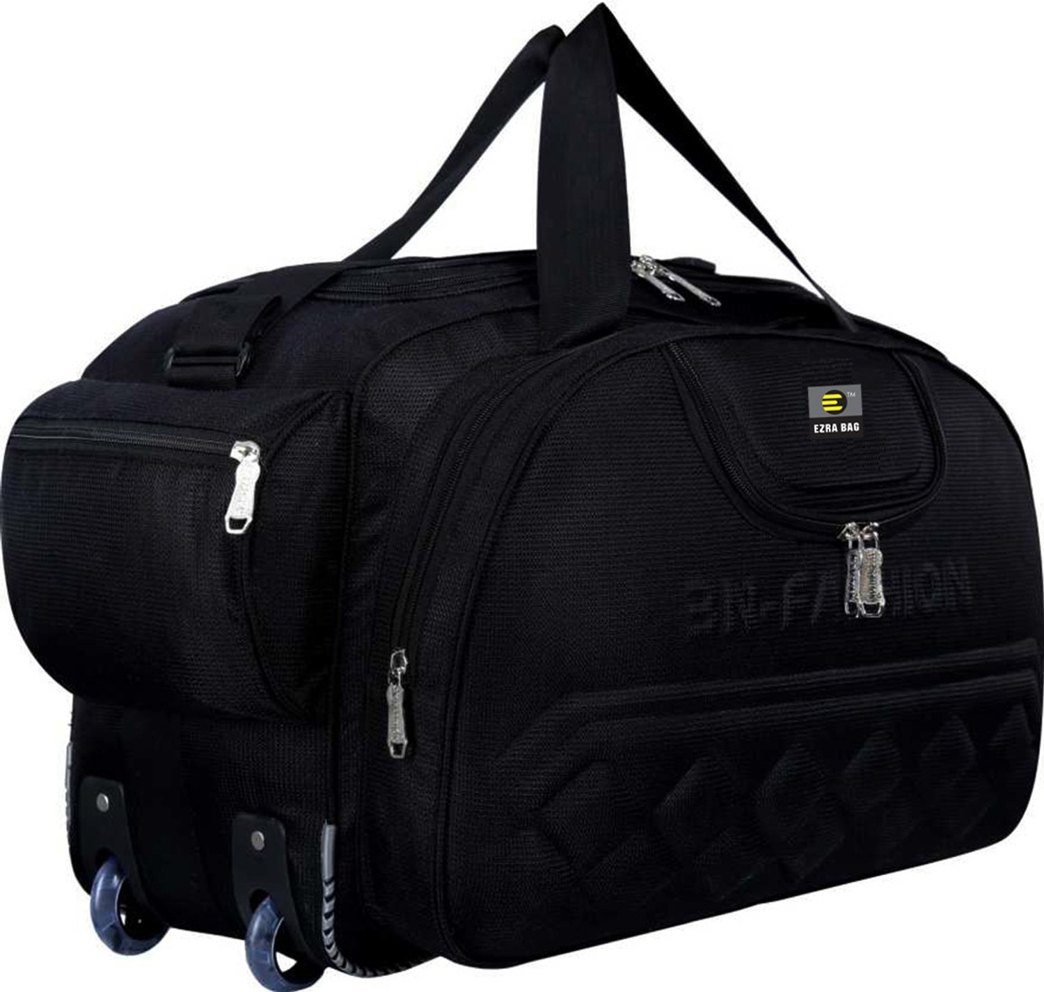Image of ezra 50 L Strolley Duffel Bag - Xfactor super premium - Black - Regular Capacity
