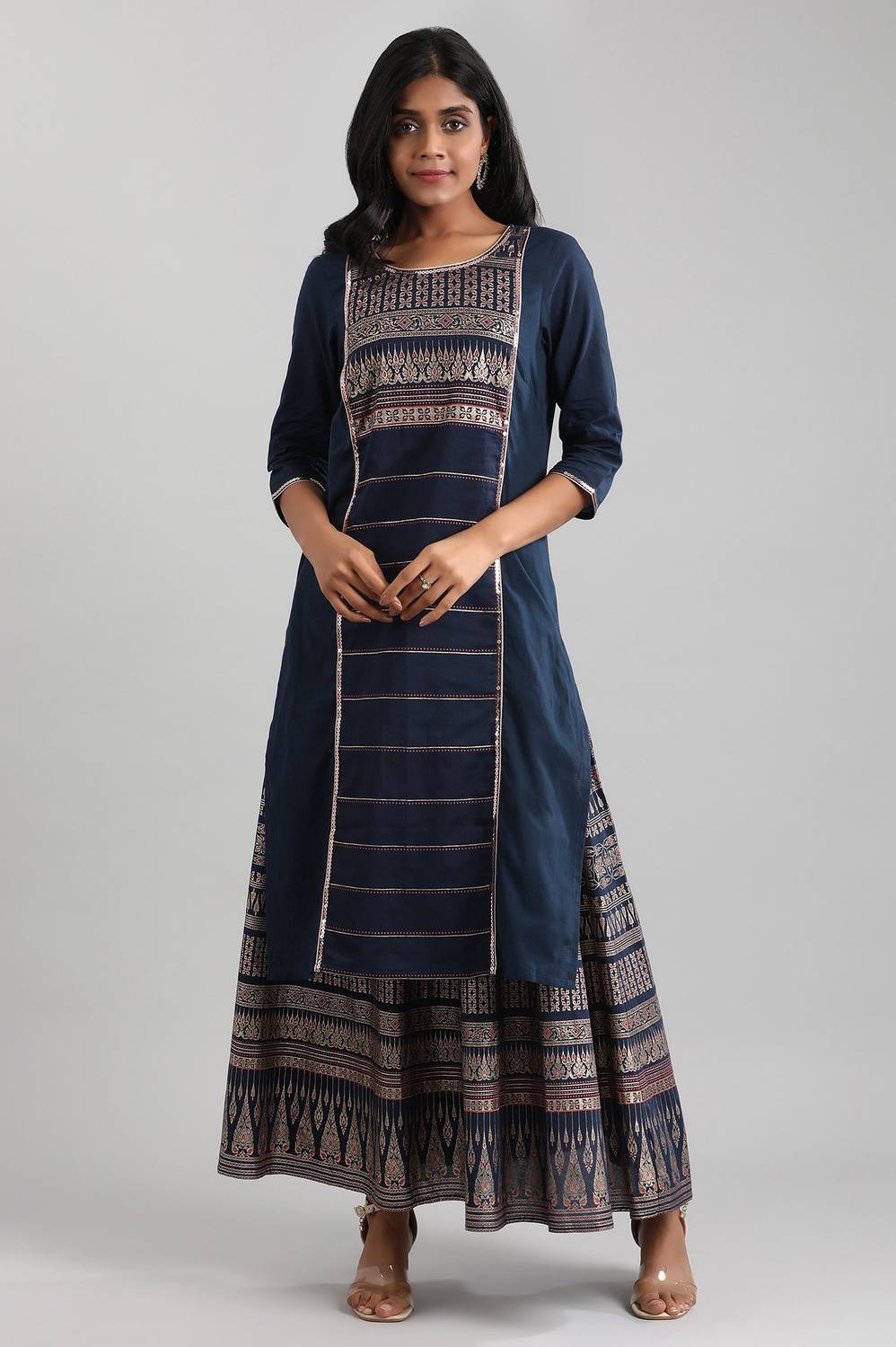 Aurelia Women Woven Design Straight Kurta