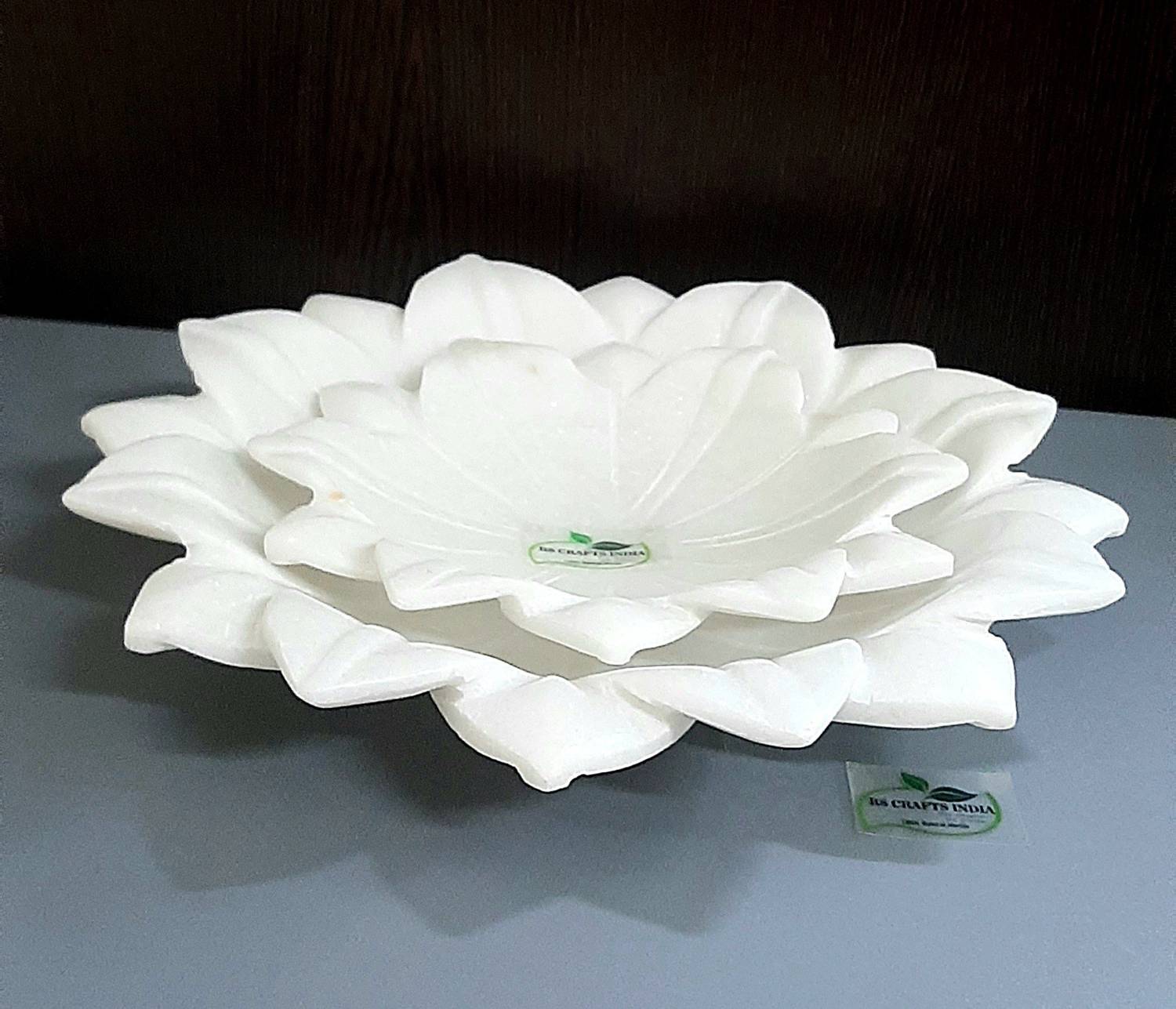 RS CRAFTS INDIA Marble Lotus Bowl, Lotus Plate, Lotus for Home