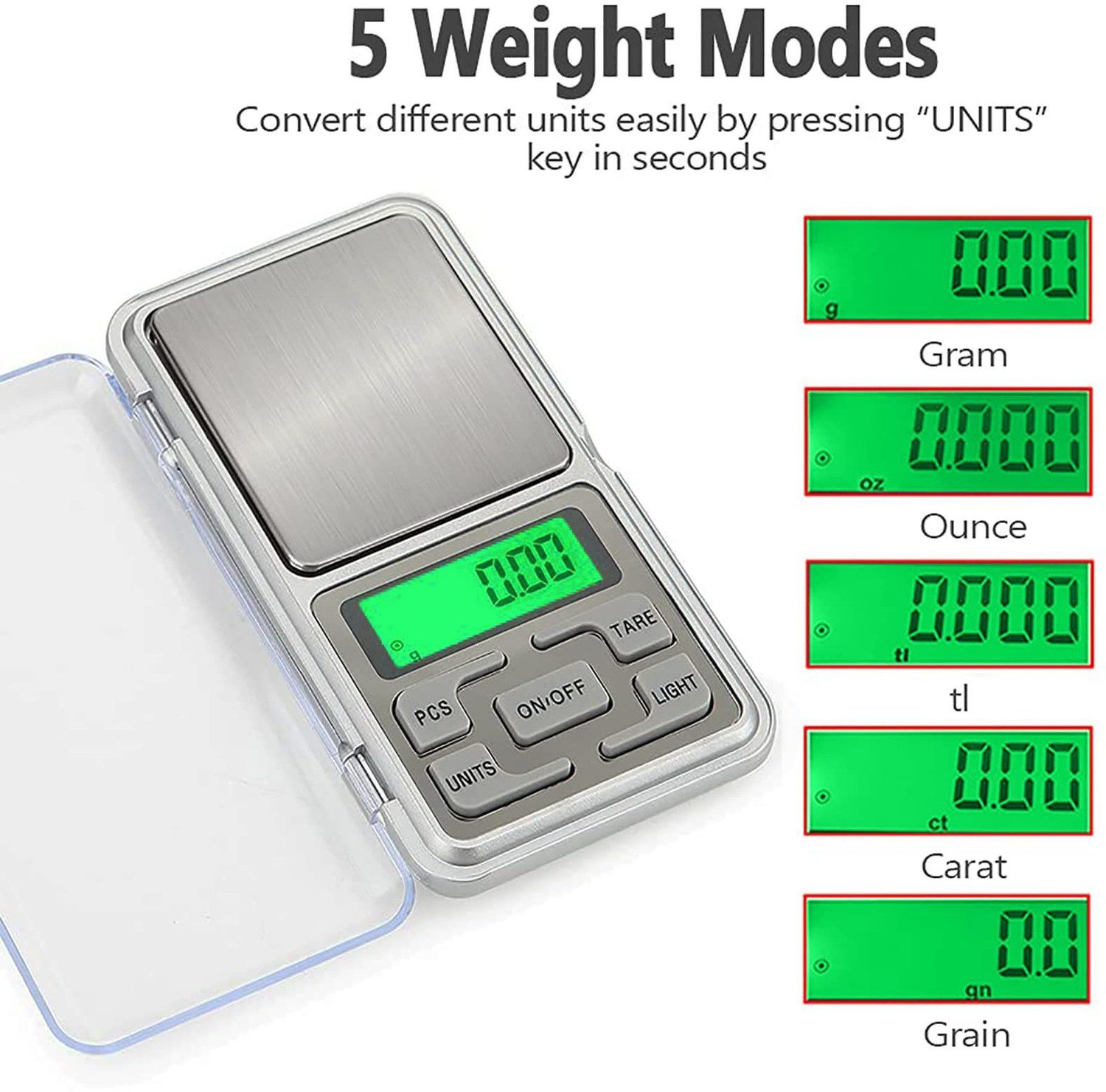 Image of thermomate Pocket Weight Scale Digital Jewellery /Chem /Kitchen weighing machime Weighing Scale (Silver)