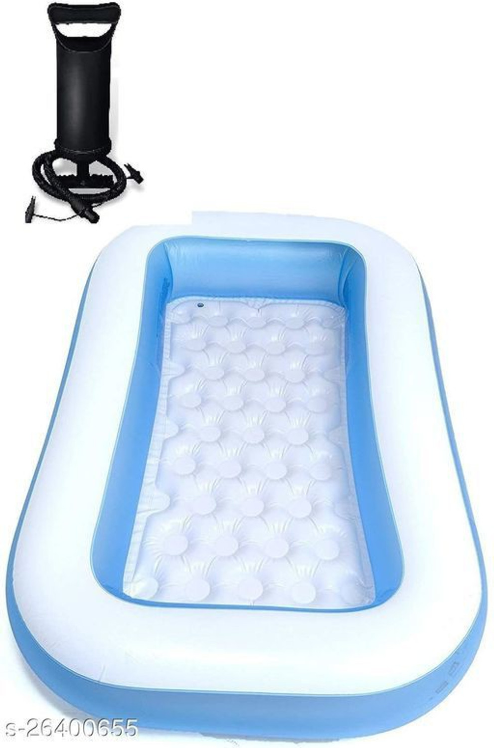 Image of xelix 5 Feet Inflatable Bath Tub with Air Hand Pump (Blue)
