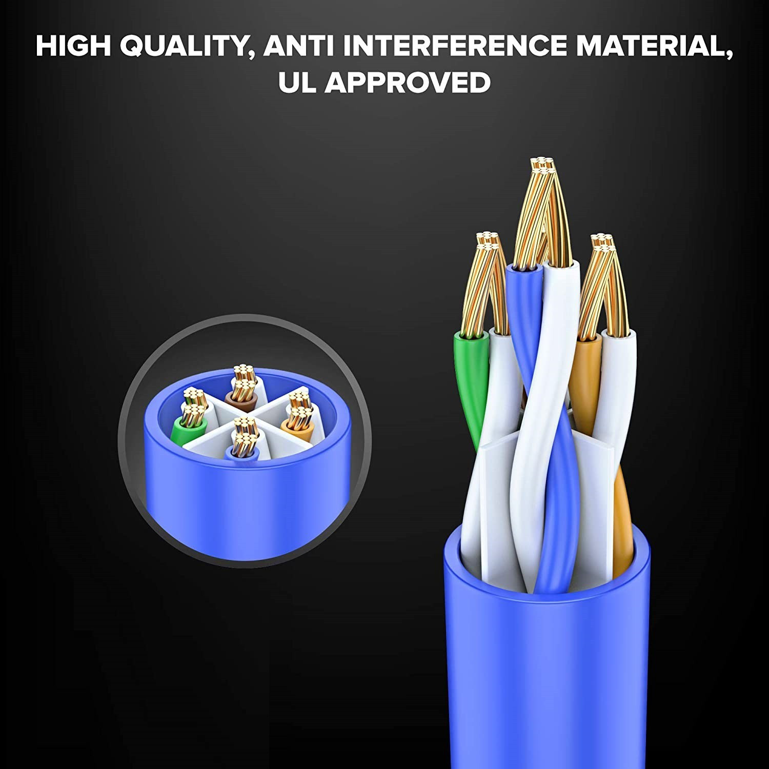 Image of Fedus Ethernet Cable 3 m Cat6 Ethernet Cable, 3M High Speed 550MHZ /10Gigabit Speed UTP LAN Cable Blue
