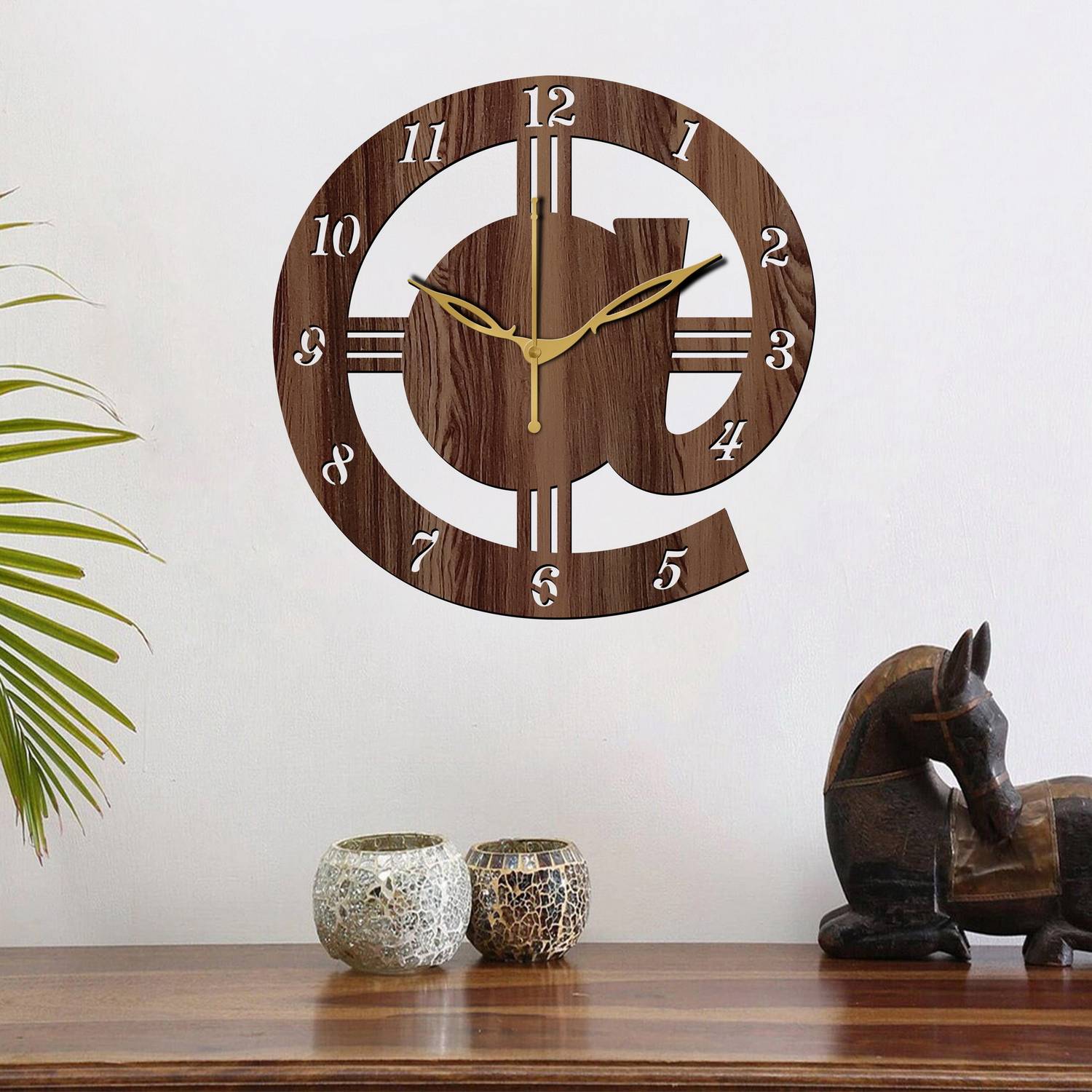 vpk Analog 30 cm X 30 cm Wall Clock (Brown, Without Glass, Standa