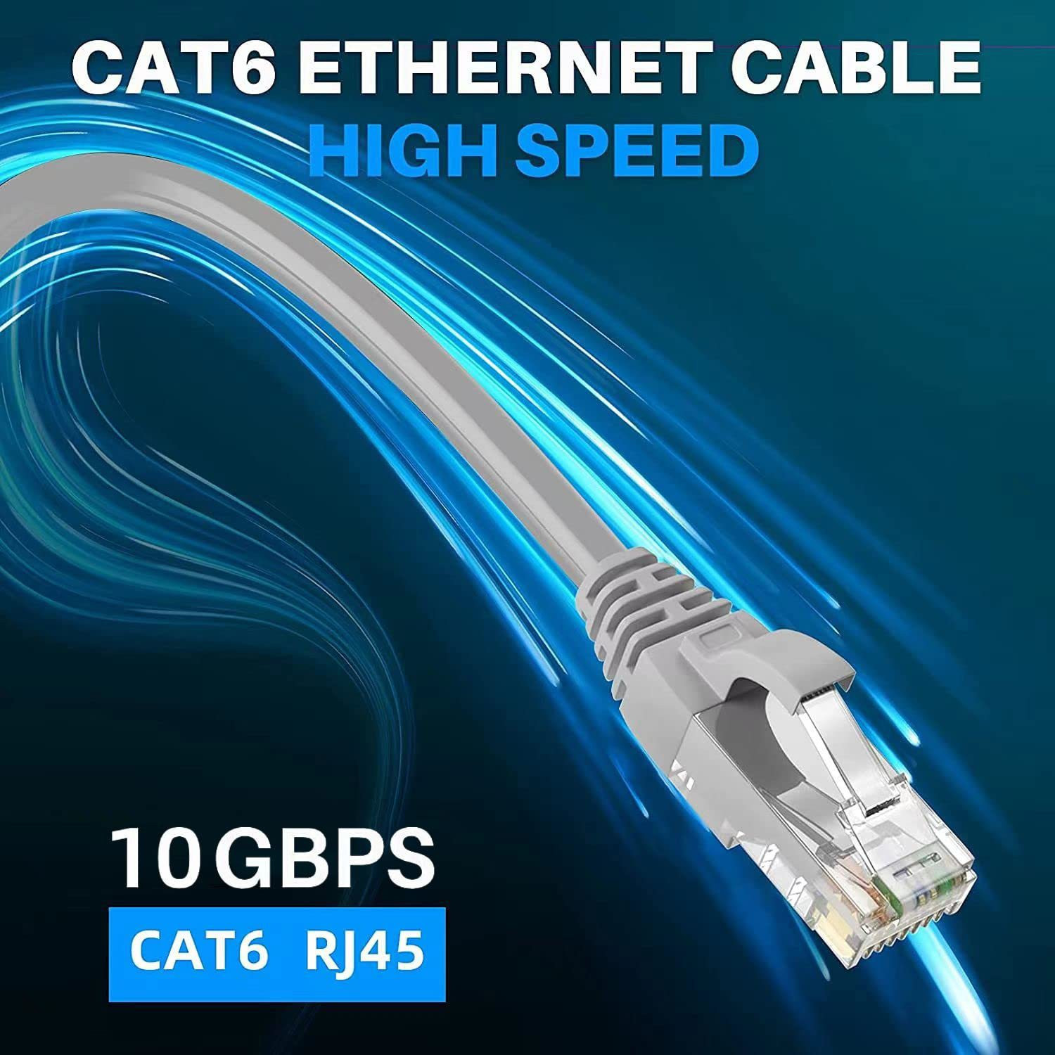 Image of Sadow LAN Cable 15 m 15 Meter RJ45 Lan Cable Wire Patch Cord Faster Than Cat5e /Cat5