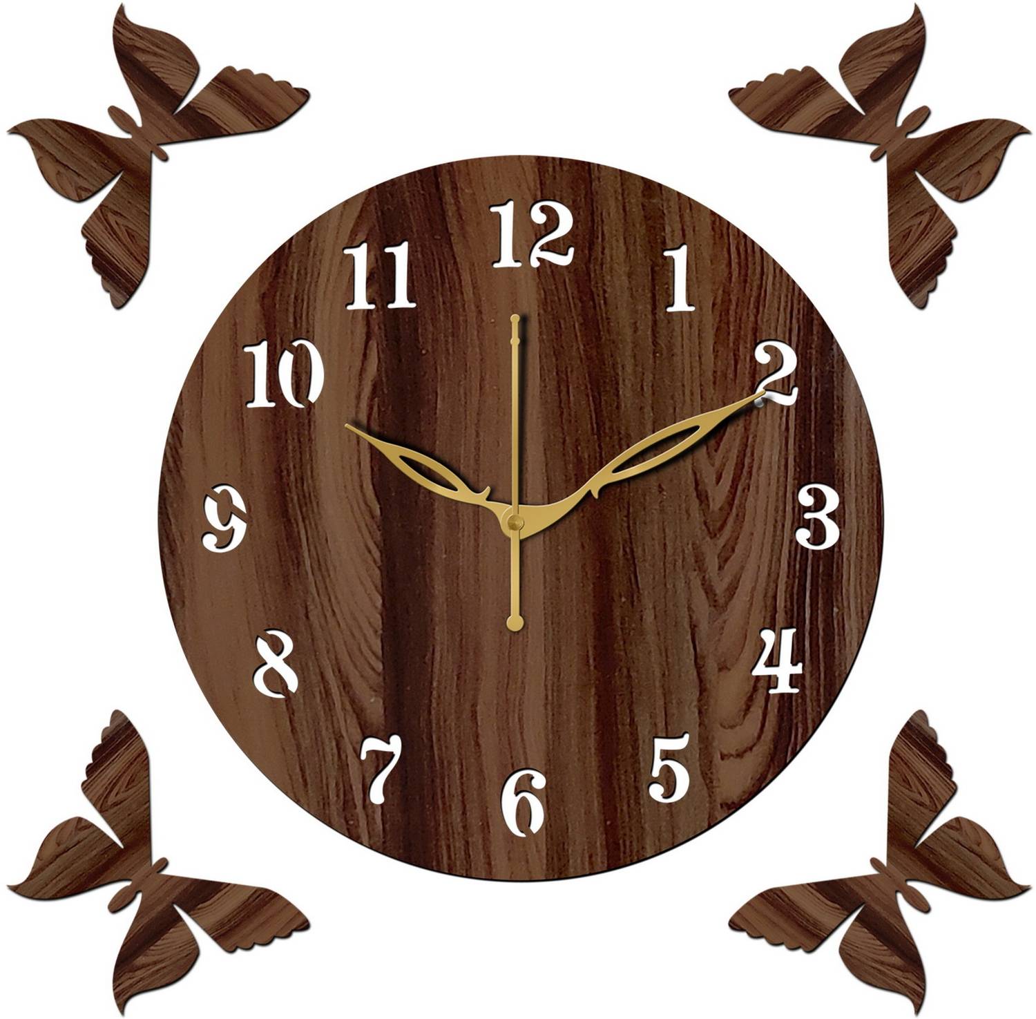 vpk Analog 30 cm X 30 cm Wall Clock (Brown, Without Glass, Standa