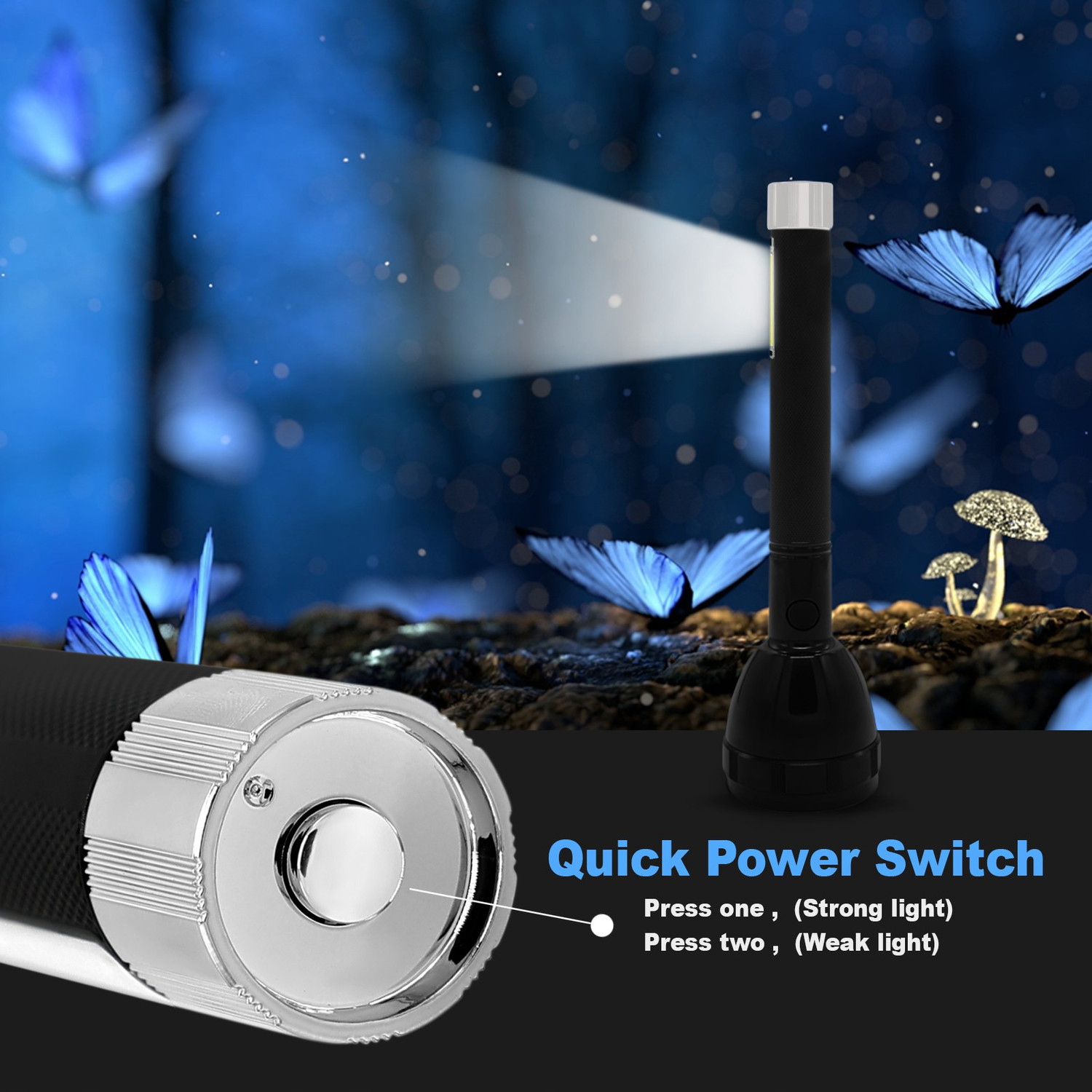 Image of Cinefx 4 Mode Power Full USB Rechargeable Long Range Torch Up to 1Km with Reading light 12 hrs Torch Emergency Light