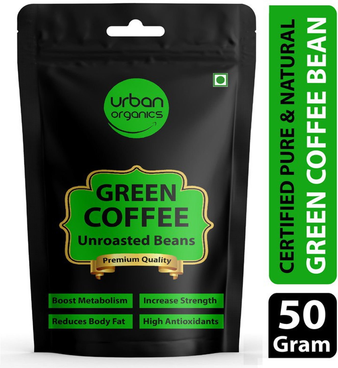 Image of Urban Organics Green Coffee Beans - 50 Gram | For Immunity Building and Weight Loss Program Coffee Beans
