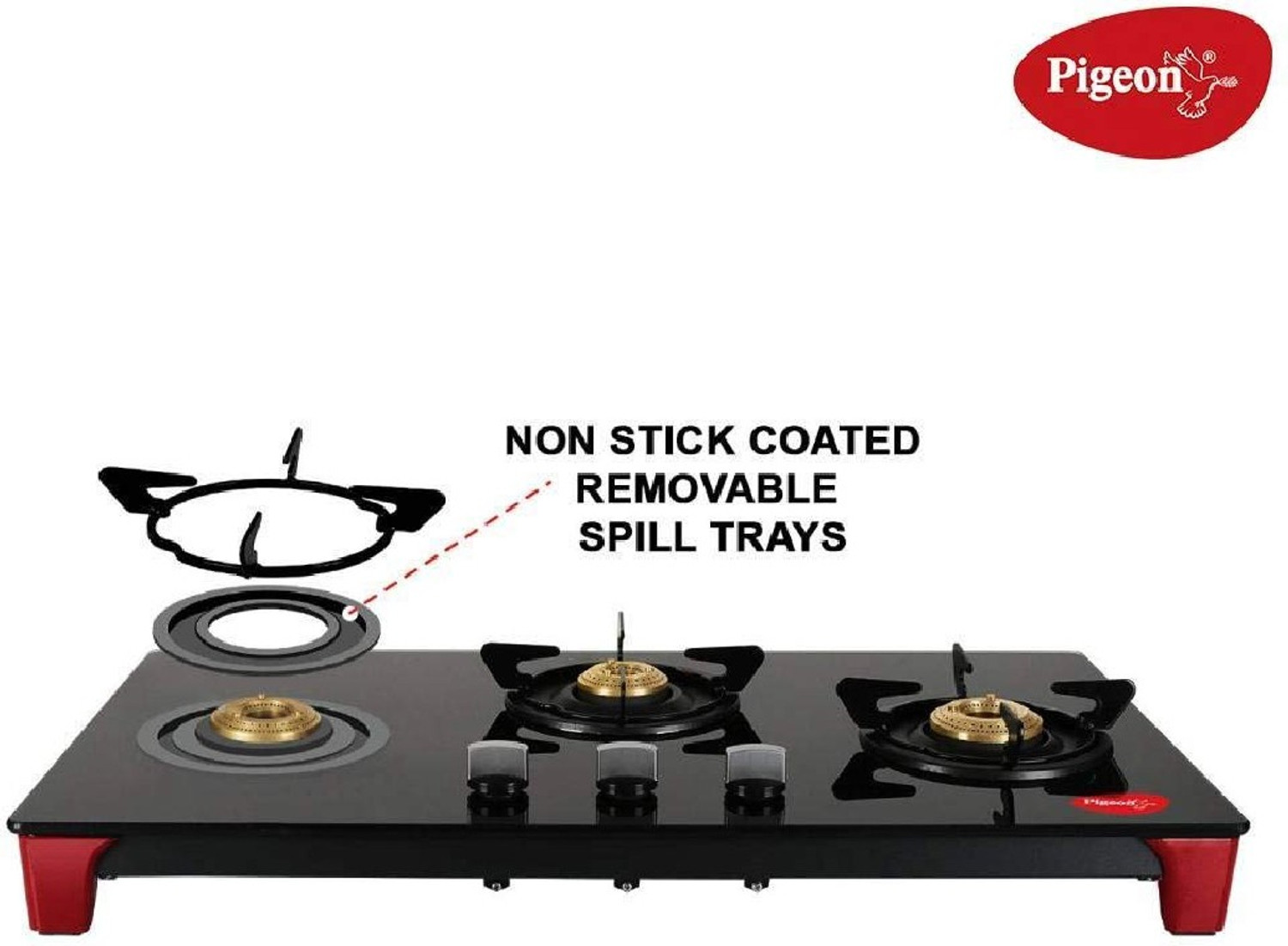 Image of Pigeon gas stove Glass Automatic Gas Stove