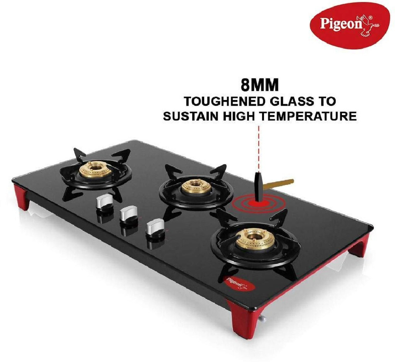 Image of Pigeon gas stove Glass Automatic Gas Stove