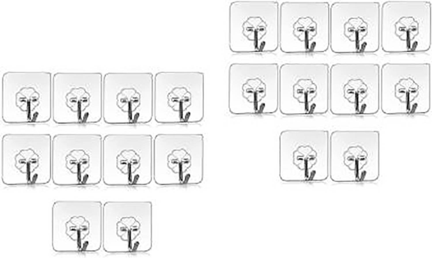 AVAIKSA Adhesive Sticker Hooks for Hanging - Set of 20 Hook 20