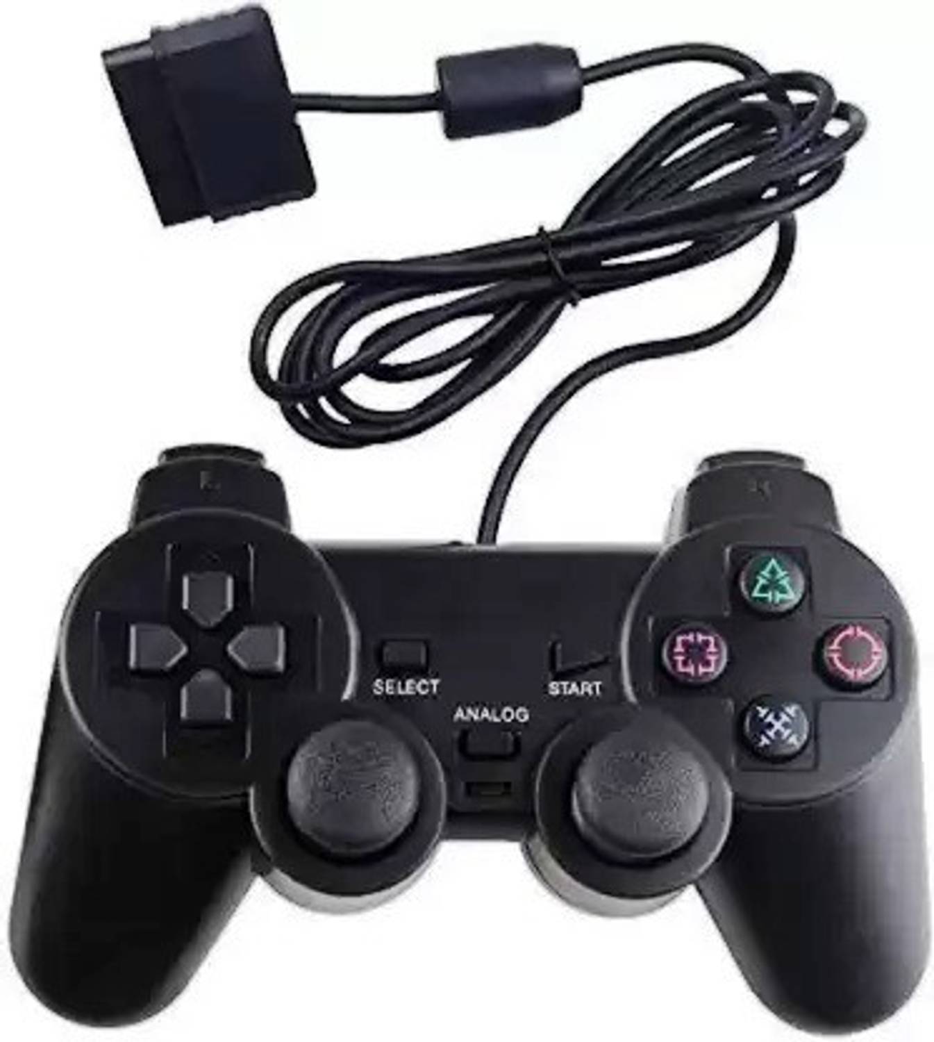 Genesys Wired Dualshock Remote Controller For Playstation-2 (Black) Gaming Accessory Kit  Motion Controller