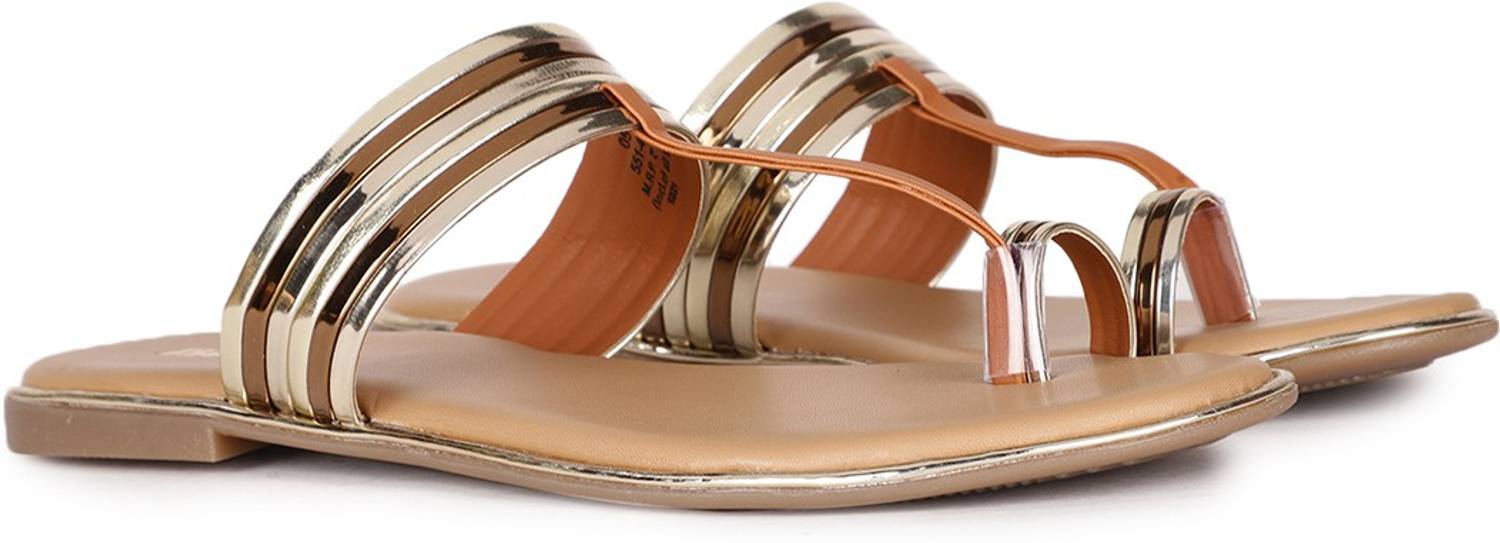 Bata Women Flats Sandal (Gold , 3)