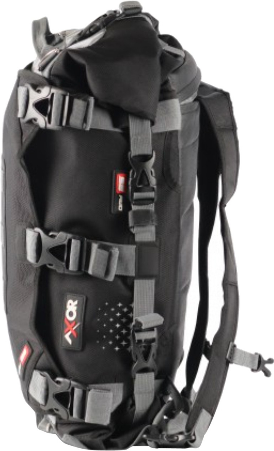 Image of Axor Tail Bag One-side Black, Grey Tarpaulin Motorbike Saddlebag