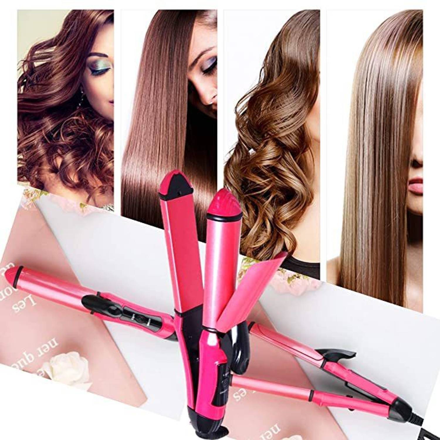 HINOVO NHC2009 NHC-2009 Ceramic 2 in 1 Hair Straightener and Curl