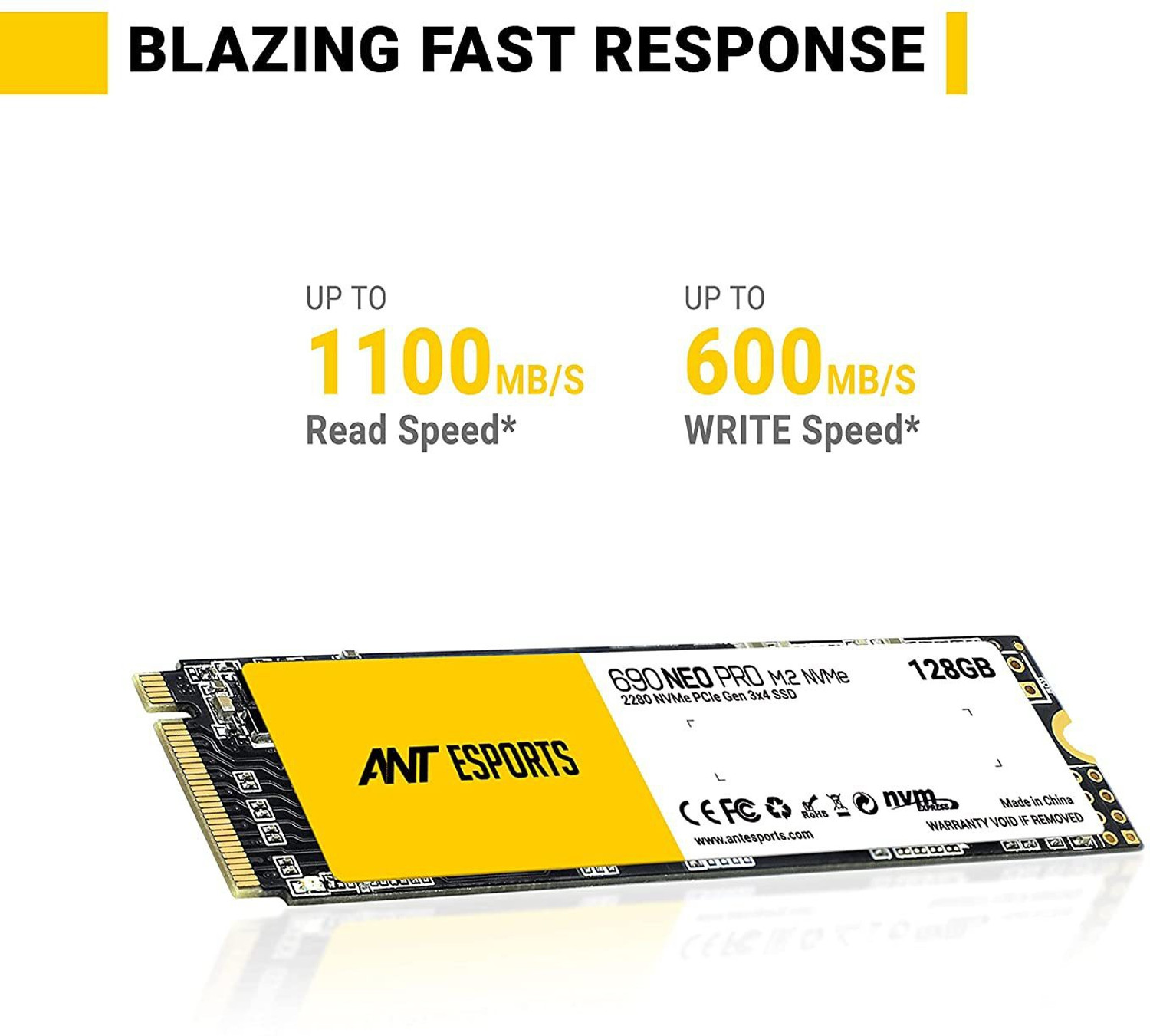 Image of Ant Esports 690 Neo Pro M.2 NVME 128 GB All in One PC's Black PCIe NVMe Internal Solid State Drive (SSD) (90 Neo Pro M.2 NVME)
