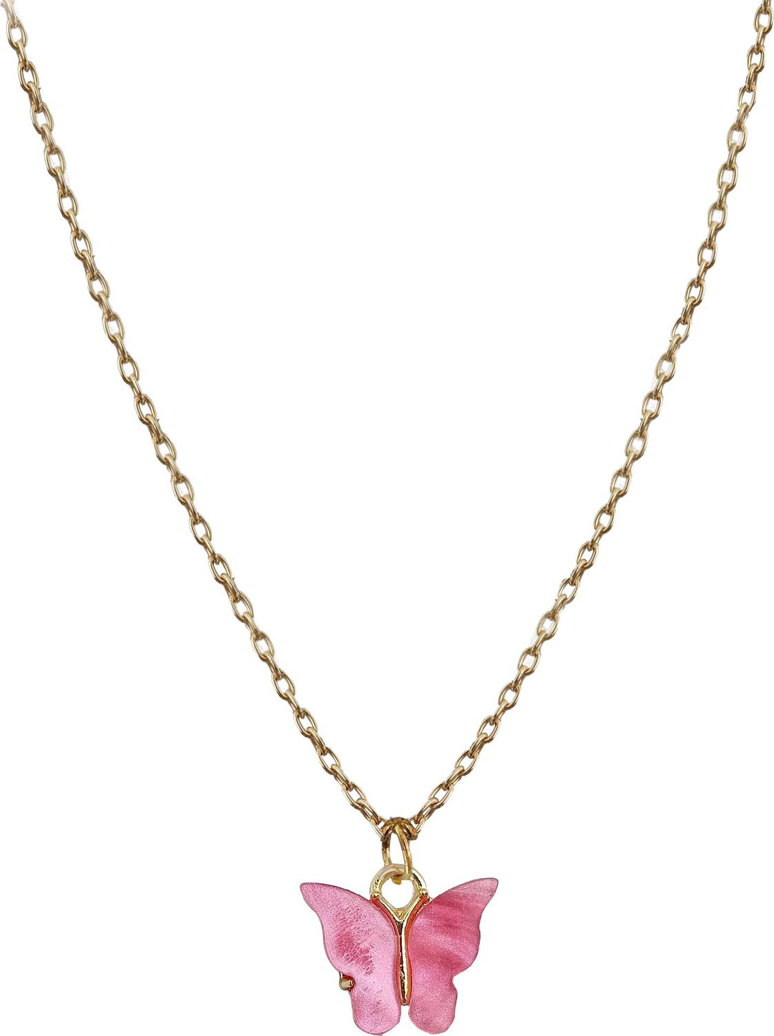 AmazingKarts Pink Chain Butterfly Design Gold-plated Locket.(Style-85) Metal Pendant