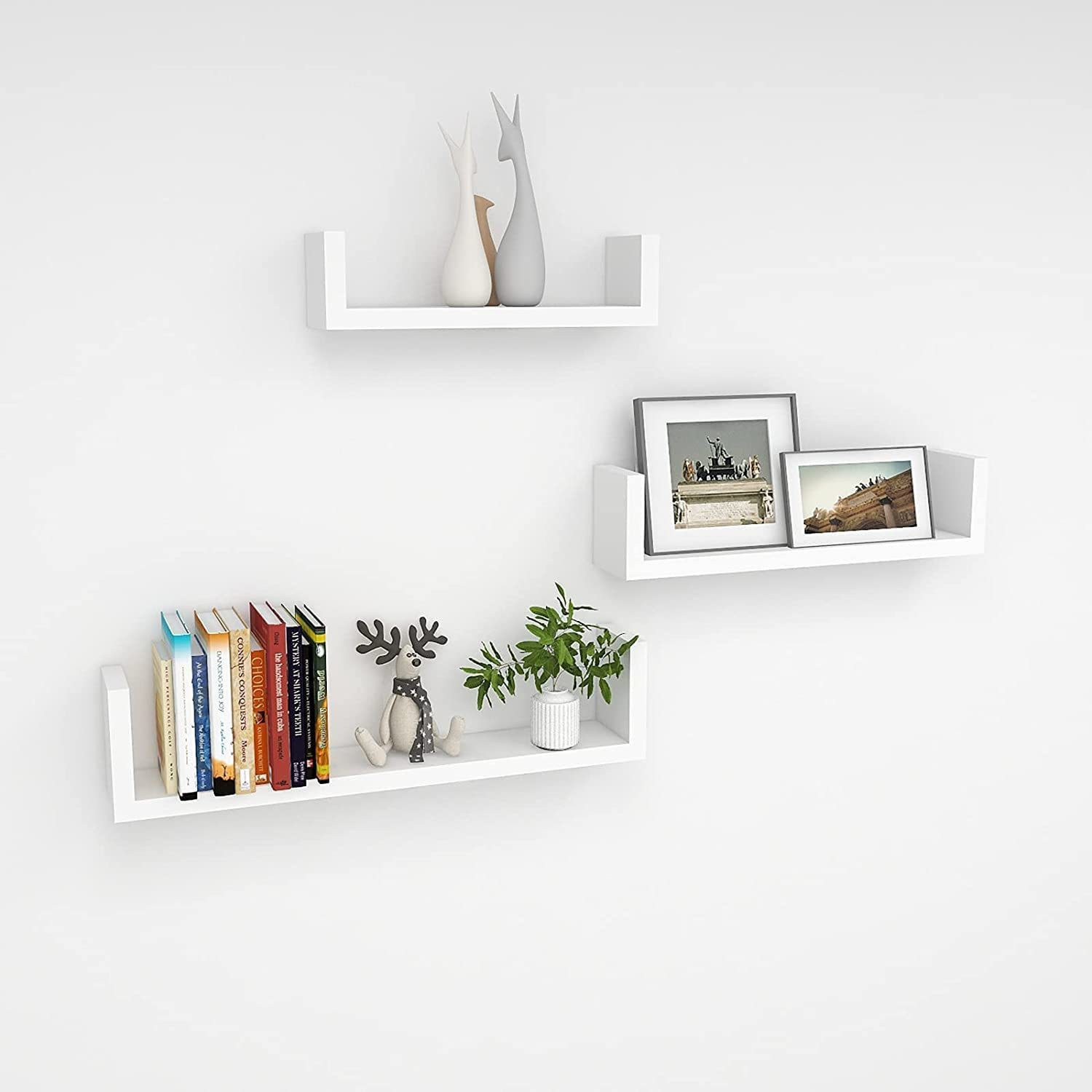 Image of LION WOOD CAFE U-SHAPE FLOATING WALL SHELVES MDF (Medium Density Fiber) Wall Shelf
