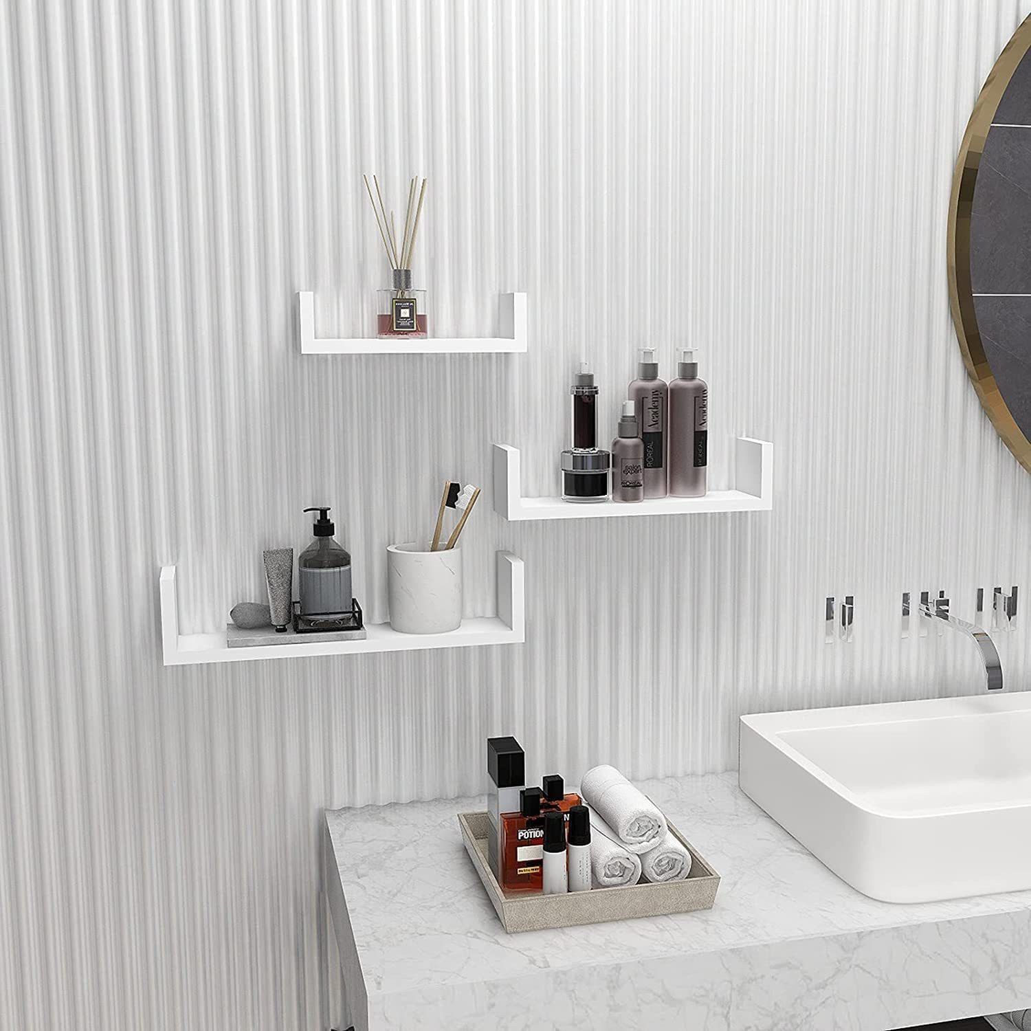 Image of LION WOOD CAFE U-SHAPE FLOATING WALL SHELVES MDF (Medium Density Fiber) Wall Shelf